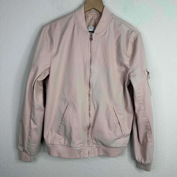 ASOS Jacket Women’s XS Pink Oversized Zip Pockets Y2K Everyday Retro Bomber - Picture 1 of 9